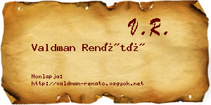 Valdman Renátó névjegykártya